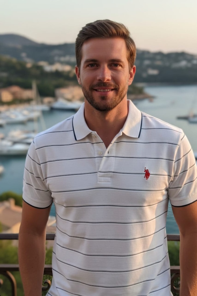 POLO CAMISETA BLANCO RAYAS AZUL 11D47750B