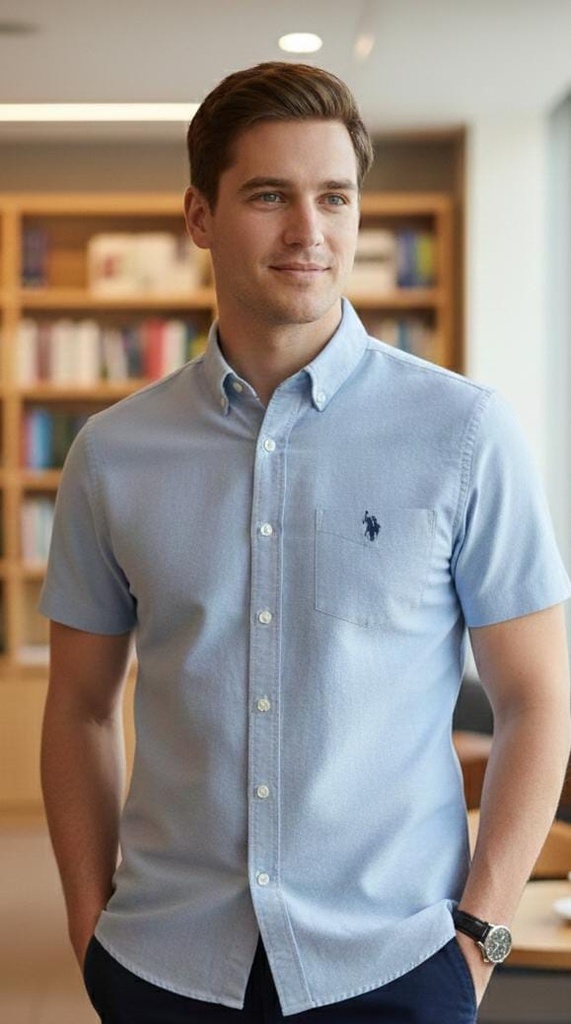 POLO CAMISA CELESTE DE BOTONES 115876YC