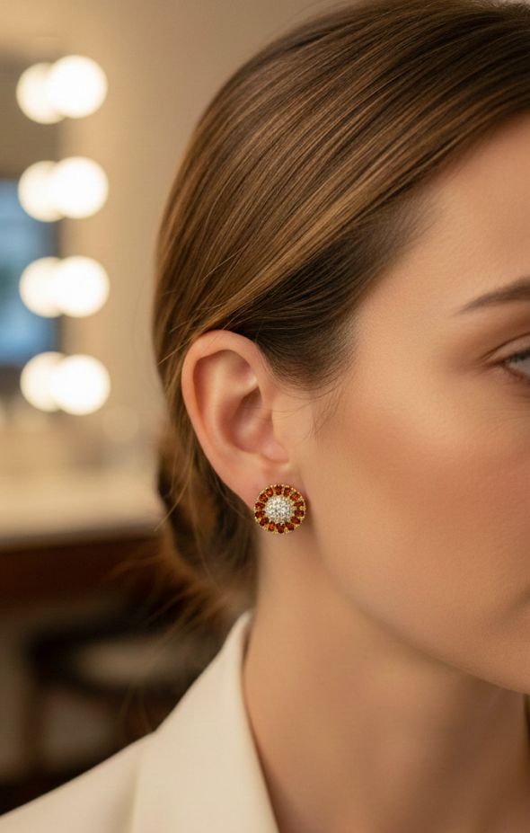 ARETES ENCHAPE FLRS BRILLANTE COLRS