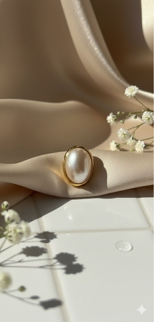 ARETES ENCHAPE OVALADO DORADO PERLA