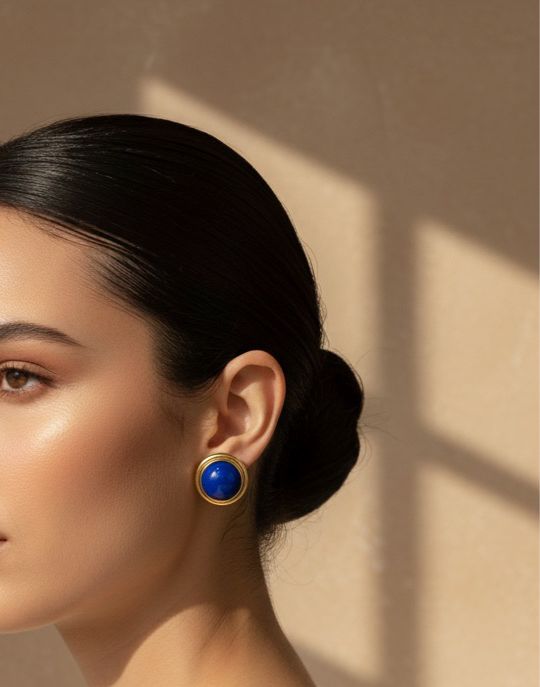 ARETES ENCHAPE PERLA AZUL-DRD