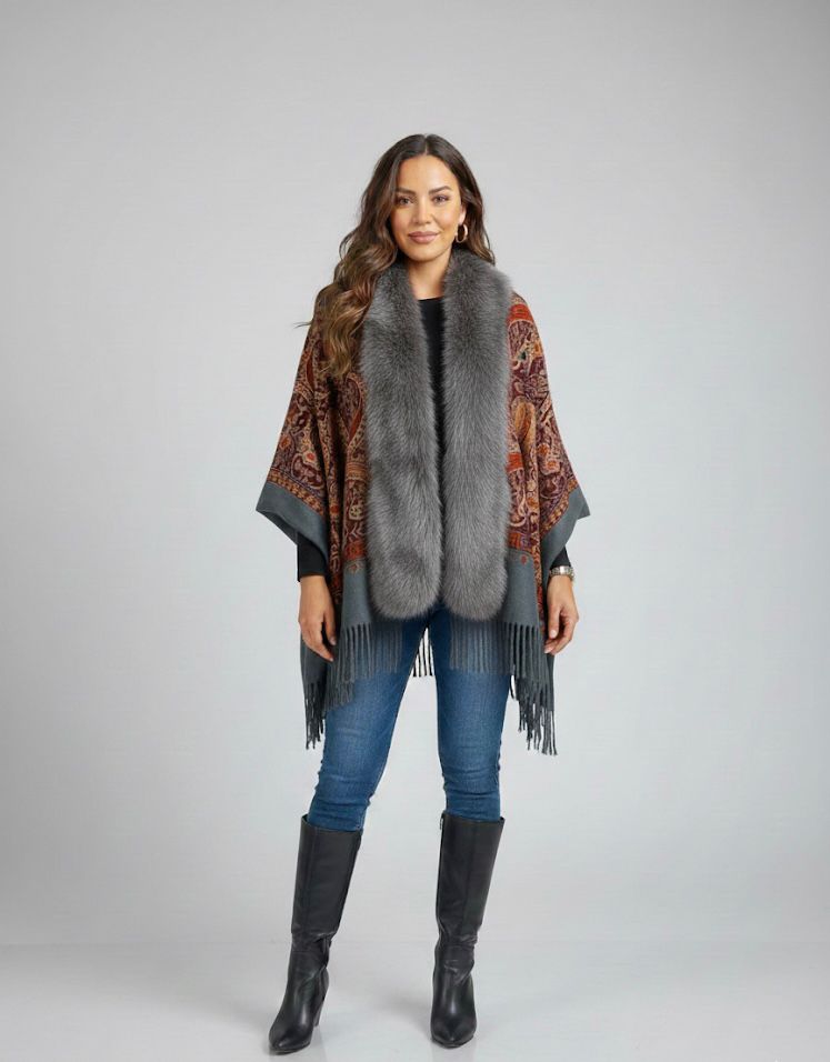 PONCHO ESTAMPADO COLORES