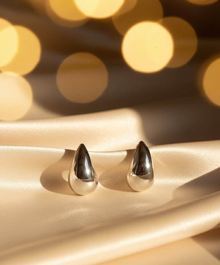 ARETES GOTAS DORADO-PLATEADO