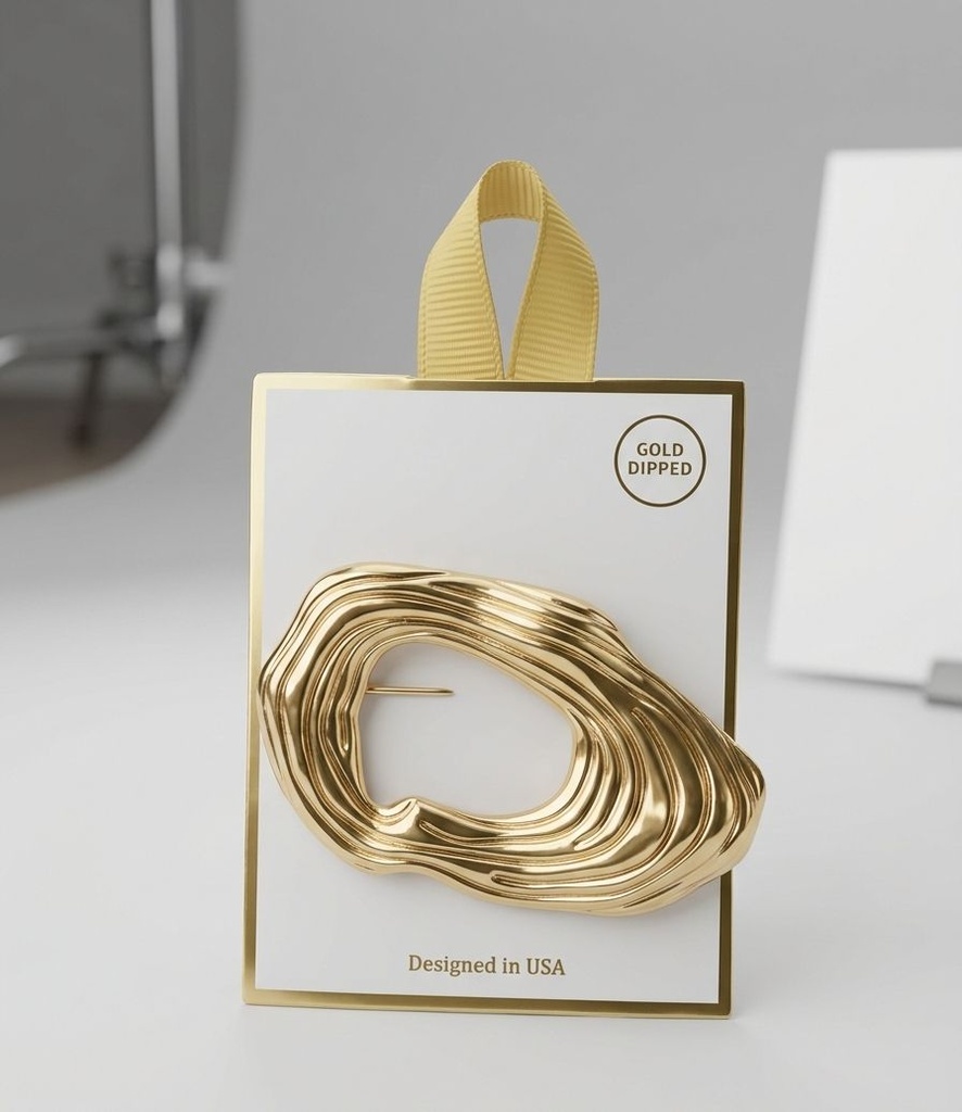 GOLD BROCHE DORADO-PLETADO