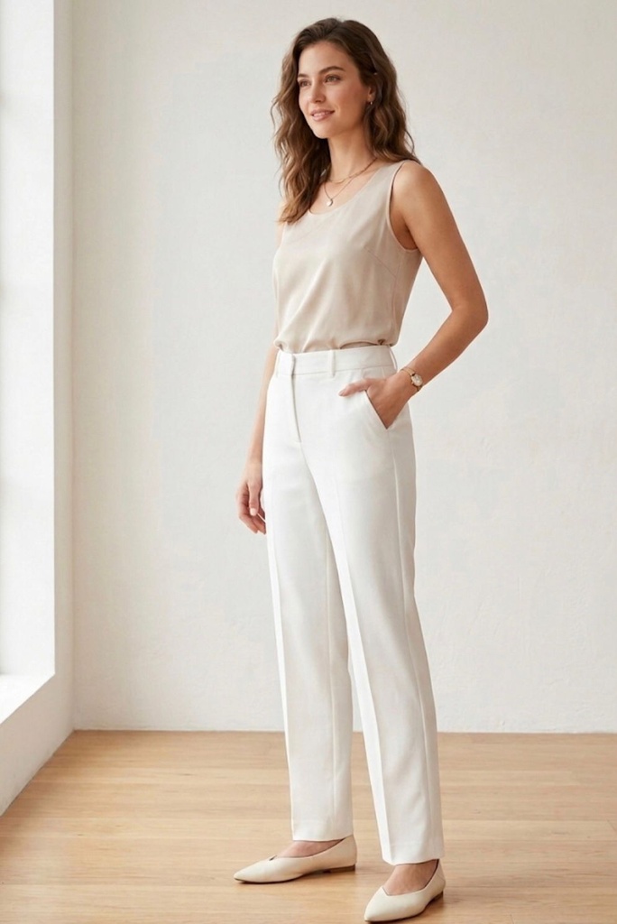 MICHEL PANTALON BLANCO MUJER 9656