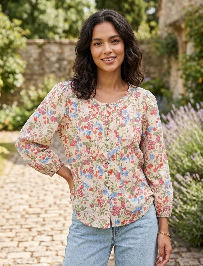 ZAC&RACHEL BLUSA AMARILLO FLRS ST814NBK9