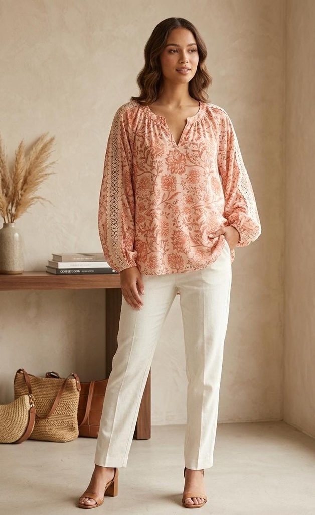 ZAC&RACHEL BLUSA ROSA-FLRS ST81WE97S