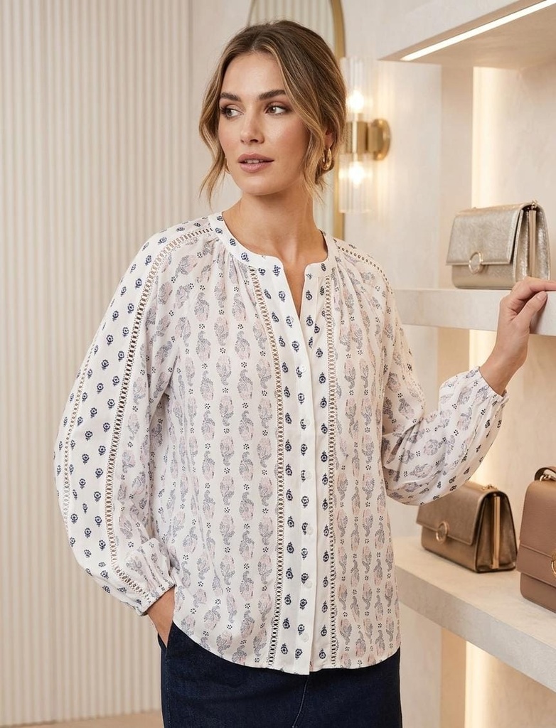 ZAC&RACHEL BLUSA BLANCO FLRS ST815073A6