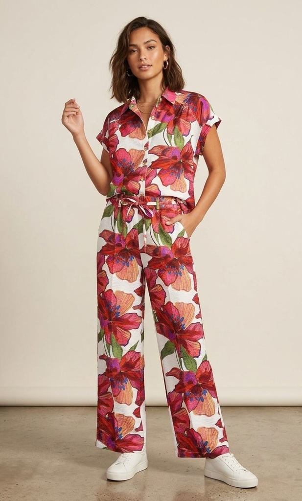 HOPE&HARLOW BLUSA-PANTA BLC FLRS CLRS HT81VZCM9F