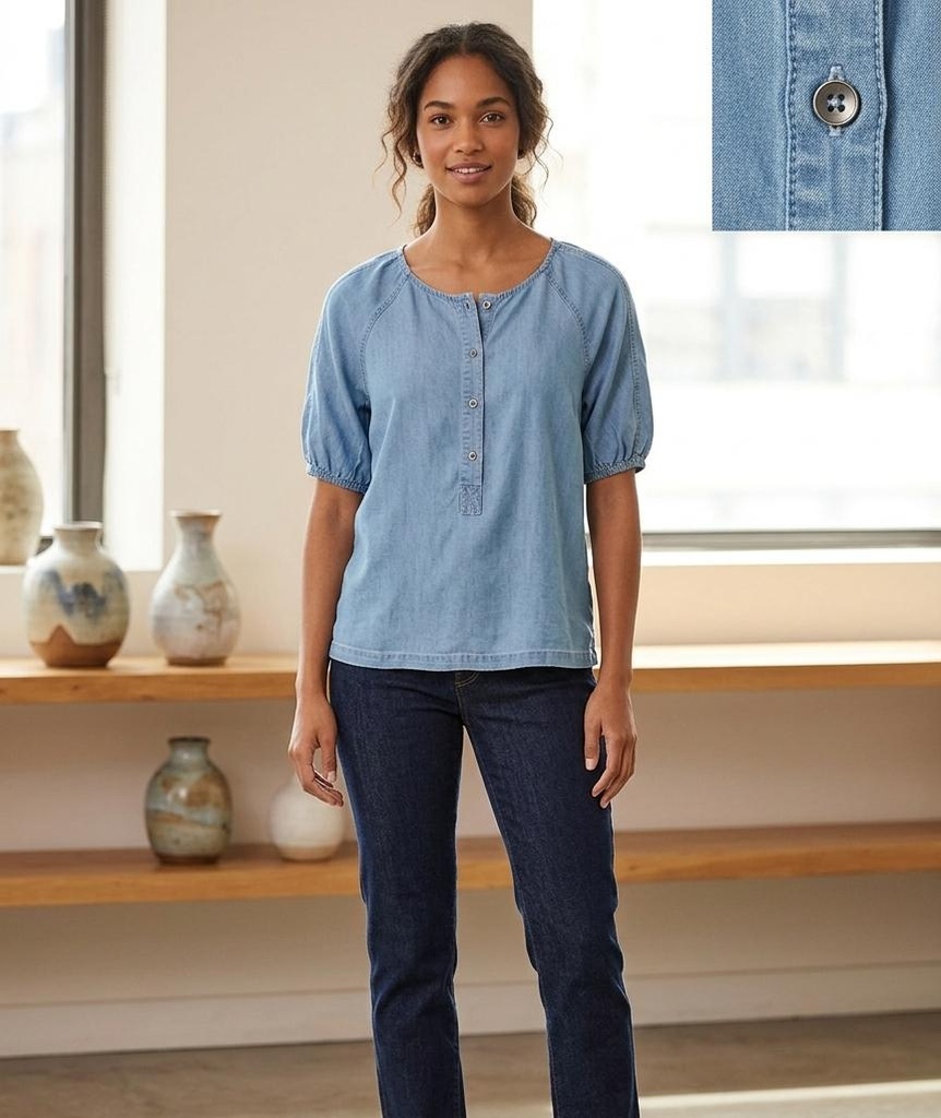 HOPE&HARLOW BLUSA AZUL JEANS HT8132C11