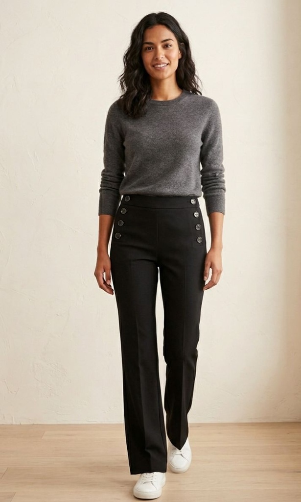 ZAC&RACHEL PANTALON NEGRO TELA NP81PL58U