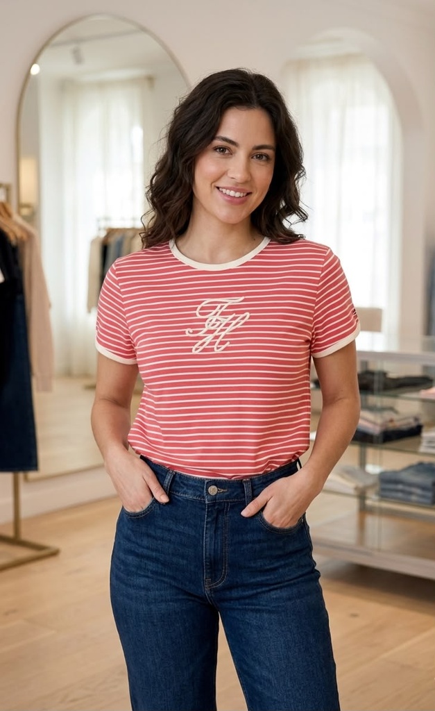 TOMMY CAMISETA ANARANJADO RYAS BLC XW08821
