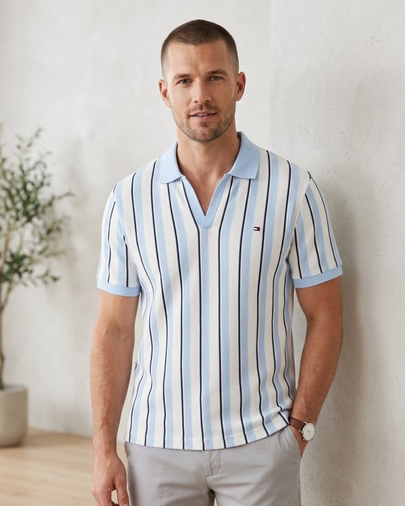 TOMMY CAMISETA CELESTE-BLC-AZUL XM07808