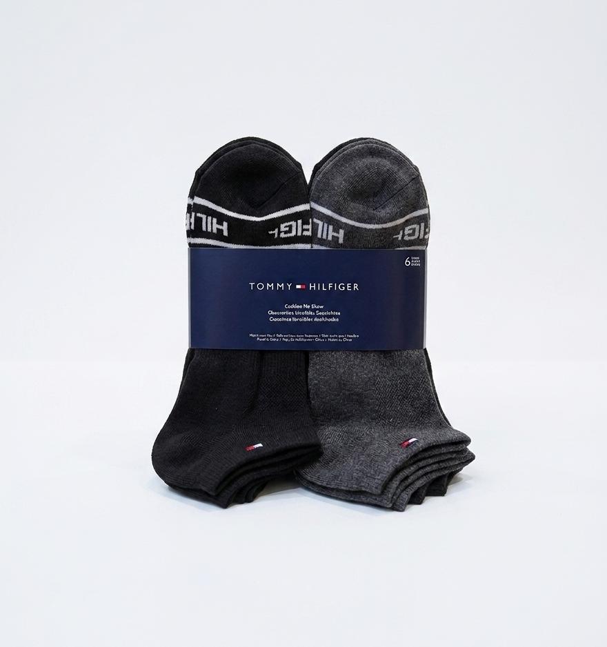 TOMMY CALCETINES 6PZS GRIS-NGR