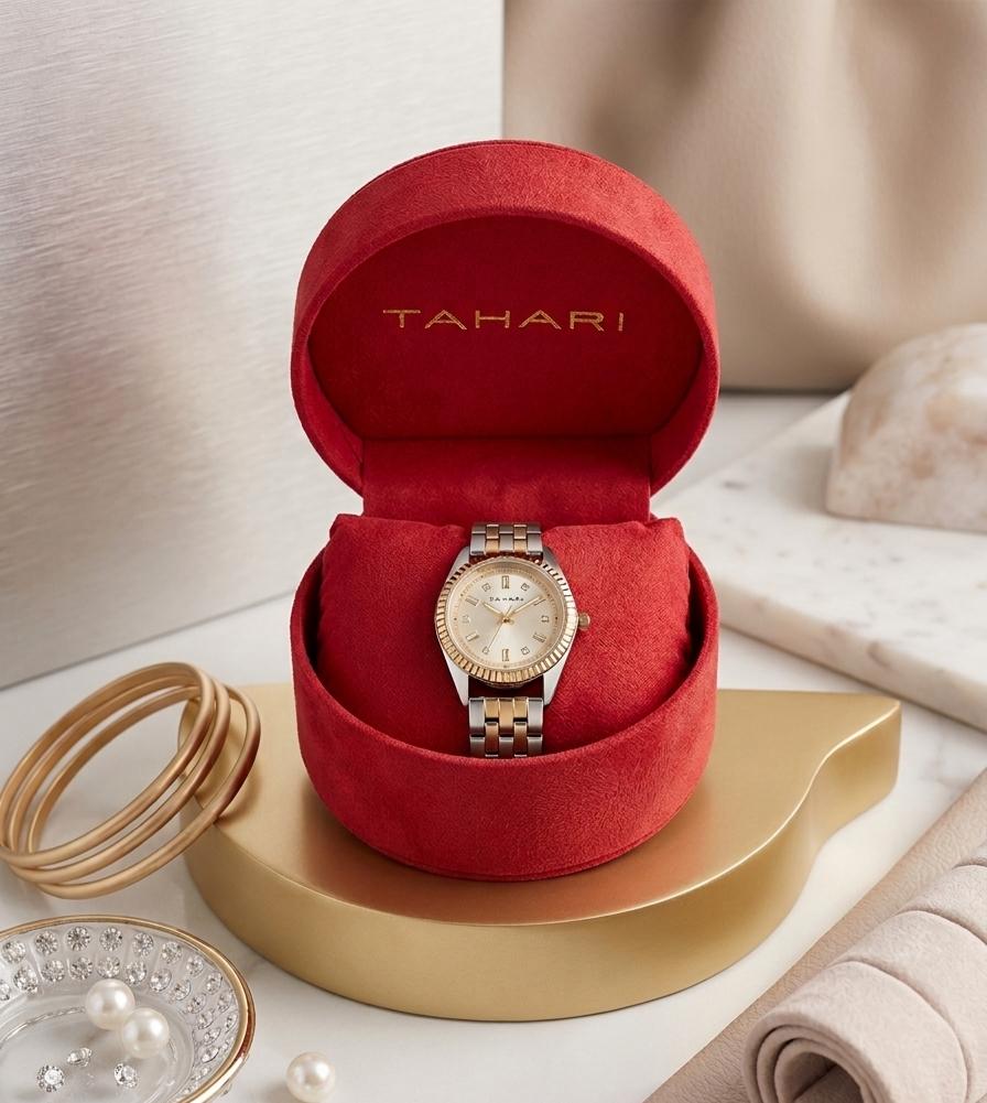 TAHARI RELOJ REDONDO DRD-PLATEADO