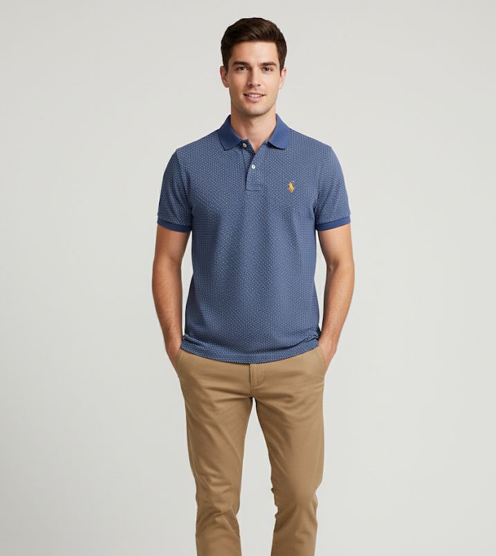POLO CAMISETA AZUL M. PNTS BLC HOMBRE