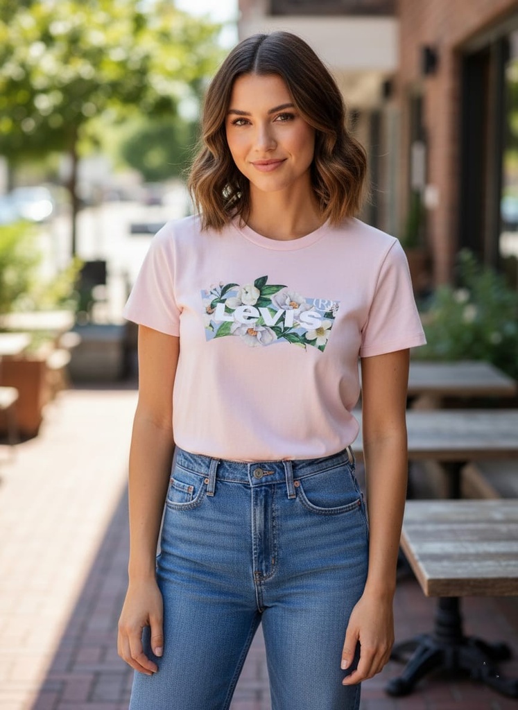 LEVI´S CAMISETA ROSA FLRS COLORES