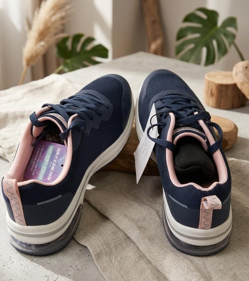 SKECHERS TENIS AZUL M-ROSA-BLC MUJER