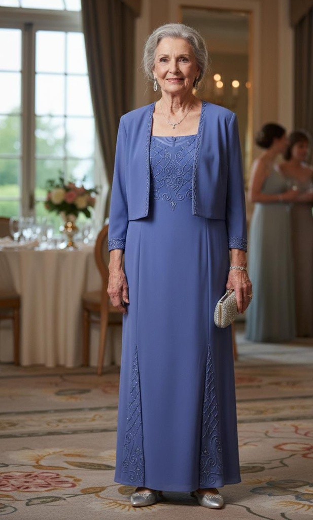 R&M RICHARDS VESTIDO MUJER CELESTE 2pzs