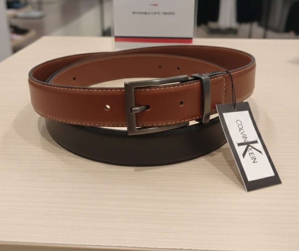 CALVIN KLEIN FAJA REVERSIBLE NEGRO-