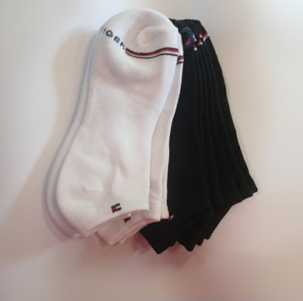 TOMMY TOBILLERAS 6PAR NEGRO-BLC