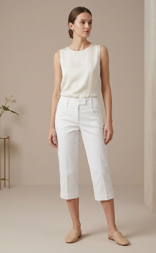FOCUS 2000 PANTALON FORMAL BLANCO