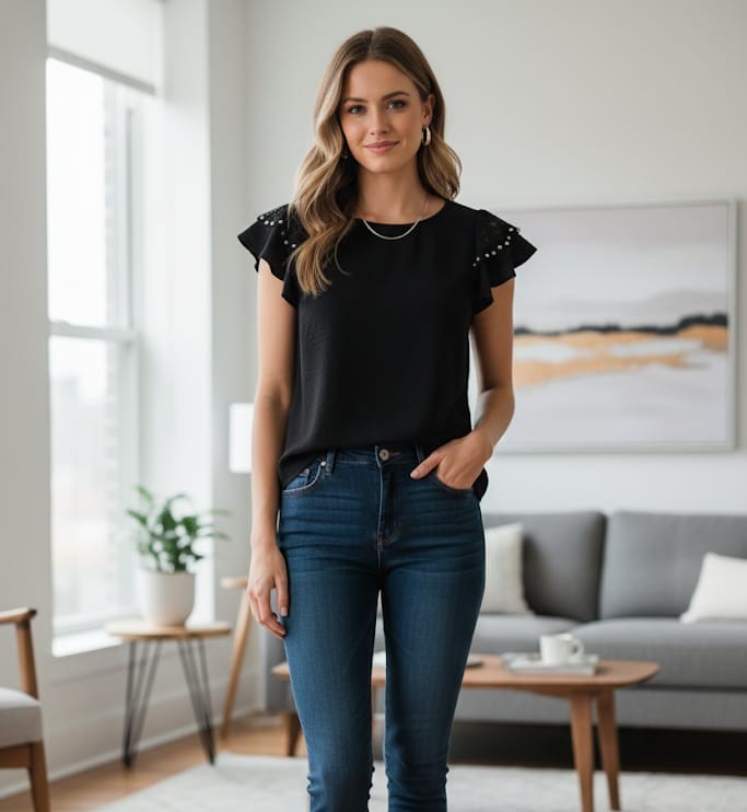 TOGETHER BLUSA NEGRO MUJER