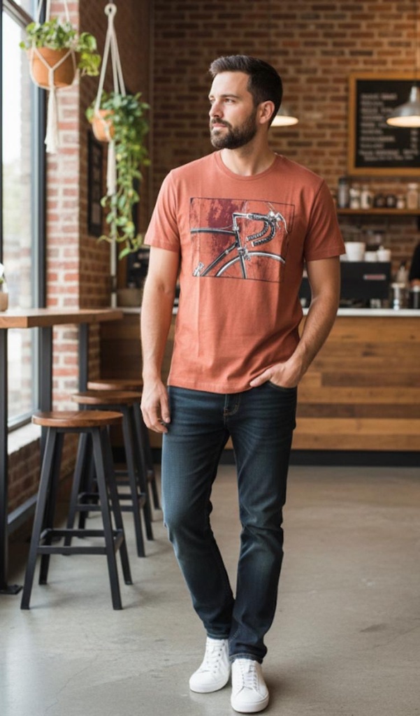 BANANA CAMIETA TERRACOTA BICICLETA