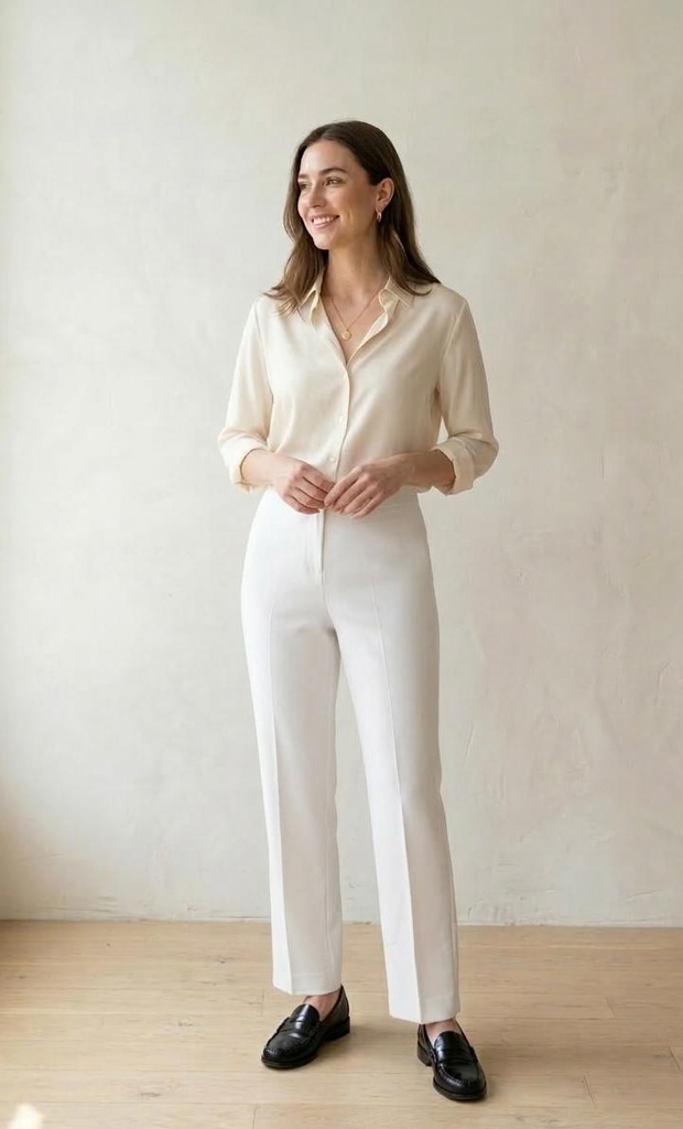 ANNA KEVIN PANTALON FORMAL BLANCO 6066B