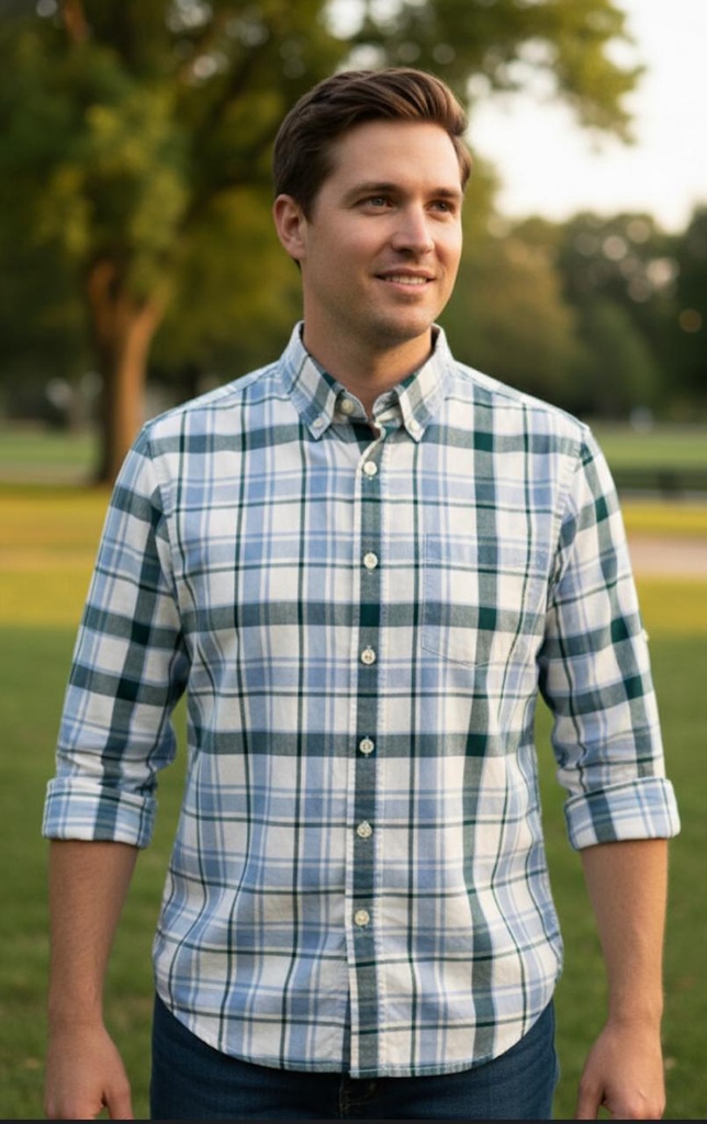 GAP CAMISA HOMBRE VERDE CUADRIC-BLC