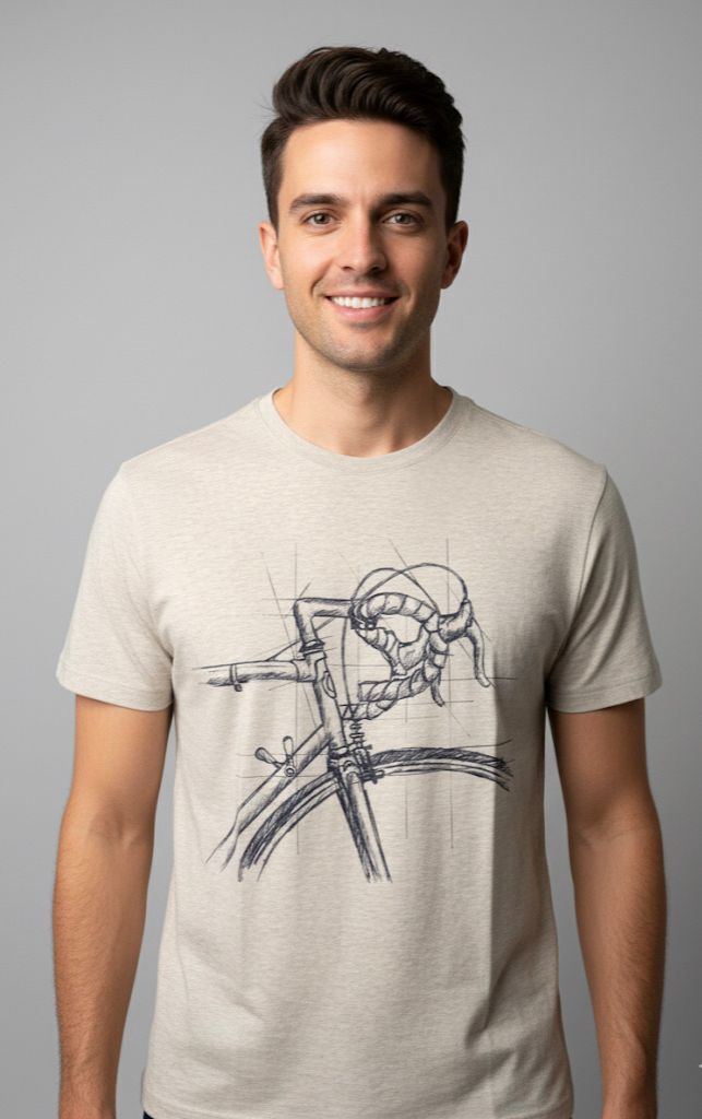 BANANA CAMISETA BEIGE BICICLETA