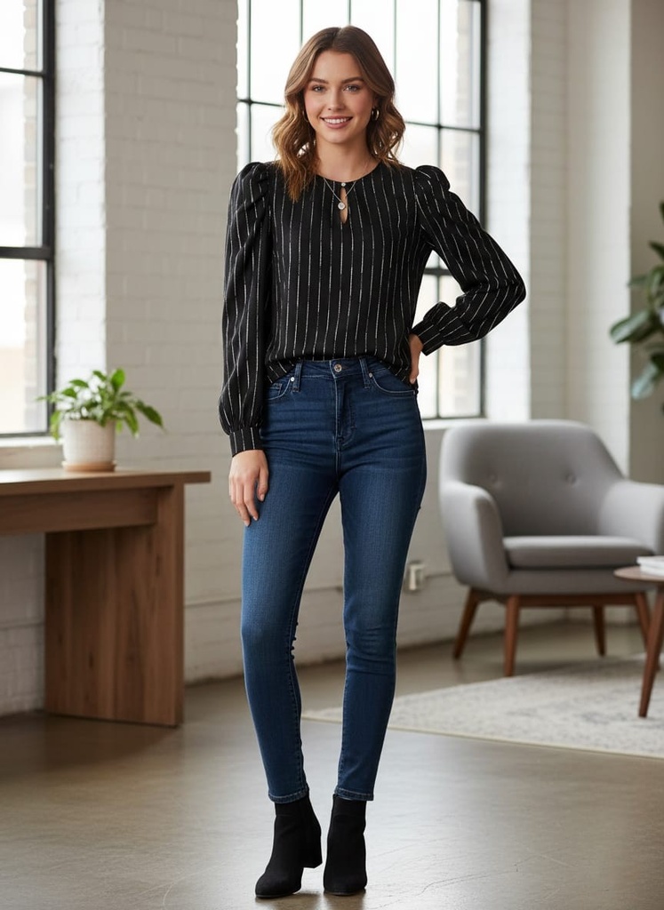 ZAC&RACHEL BLUSA NEGRO-SILVER MUJER