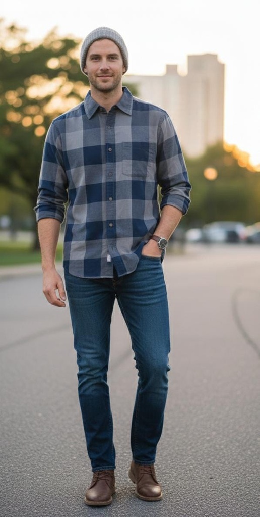 BANANA CAMISA HOMBRE AZUL M.GRIS