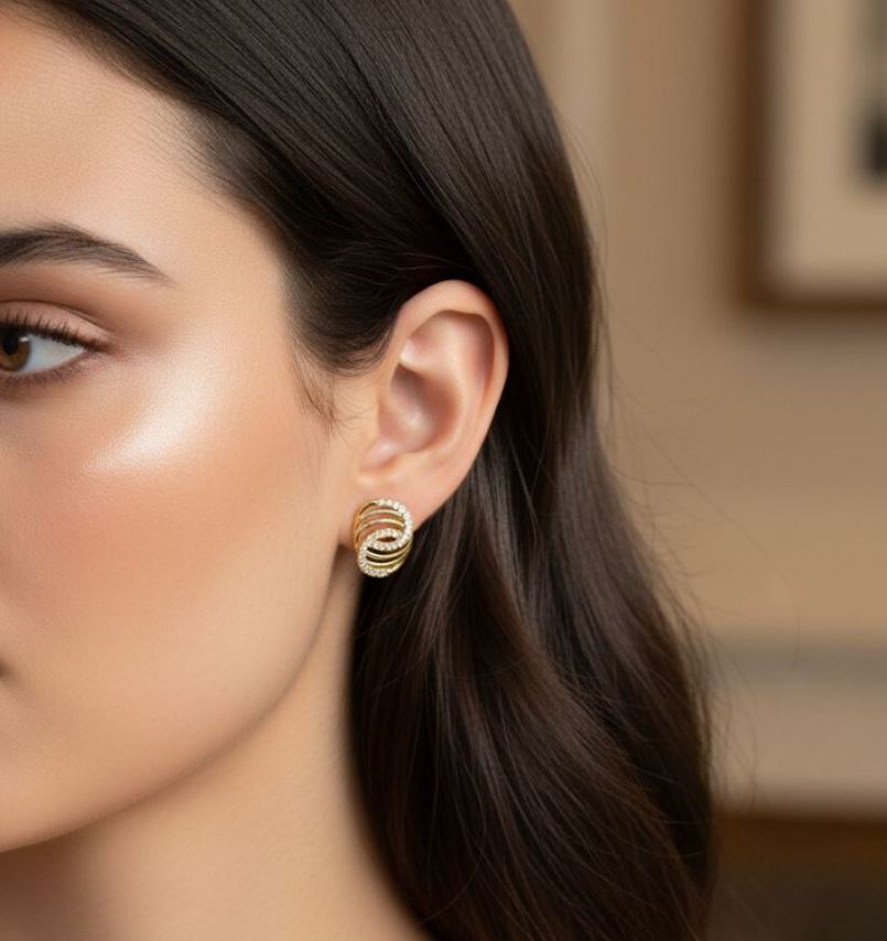 ARETES ENCHAPE DORADO CURCULOS