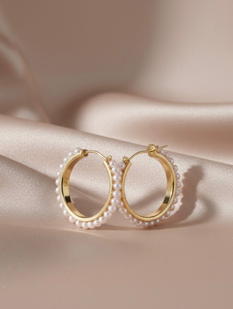 ARGOLLA ENCHAPE DORADO PERLAS