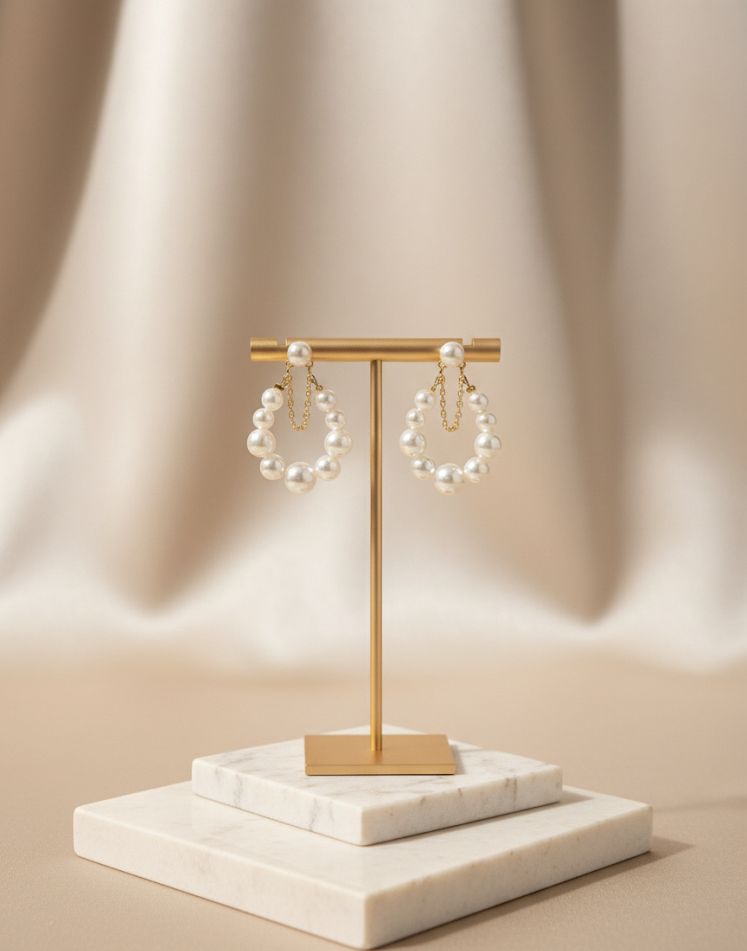 ARGOLLA ENCHAPE DORADO PERLAS