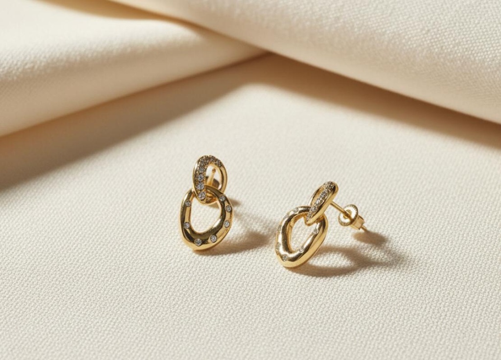 ARETES ENCHAPE DORADO BRILLANTE