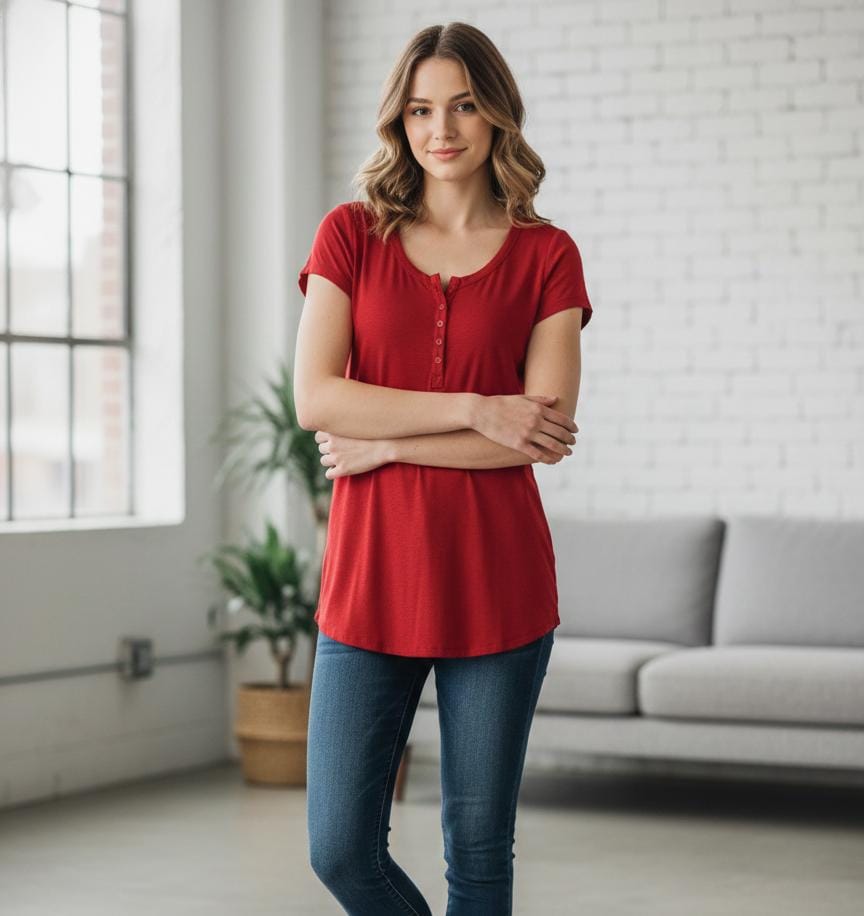 ACTIVE CAMISETA MUJER ROJO T1746