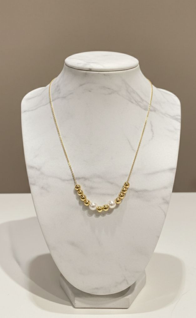 CADENA ENCHAPE DORADO C-PERLAS