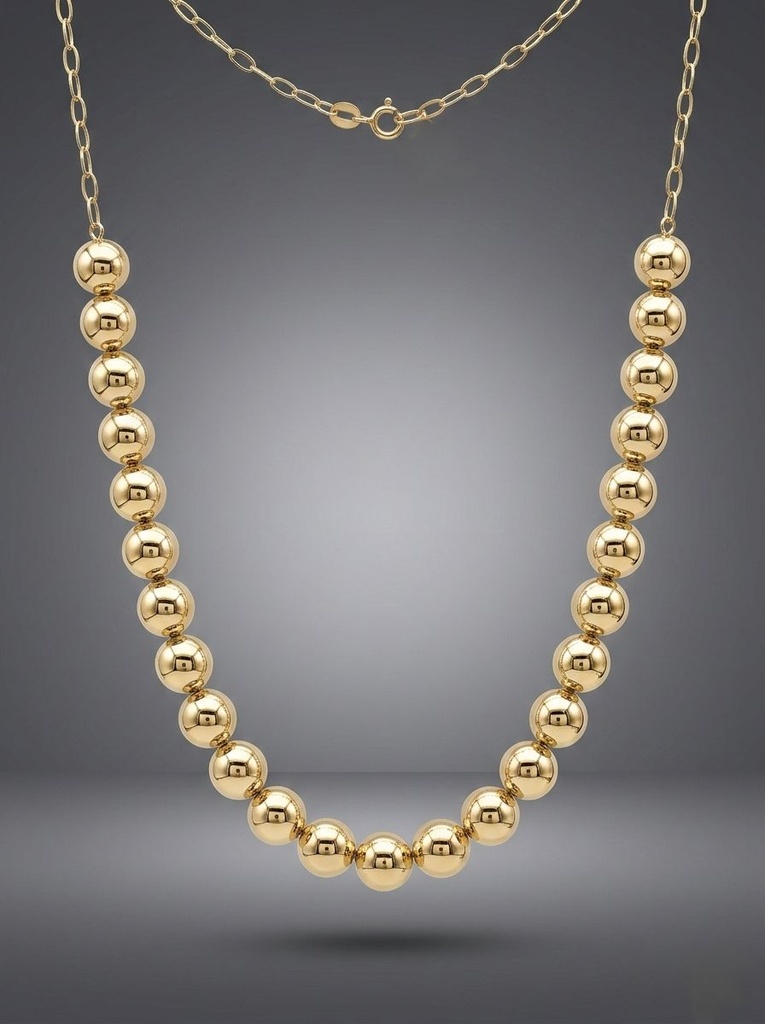 COLLAR ENCHAPE PERLAS DORADA GRANDE