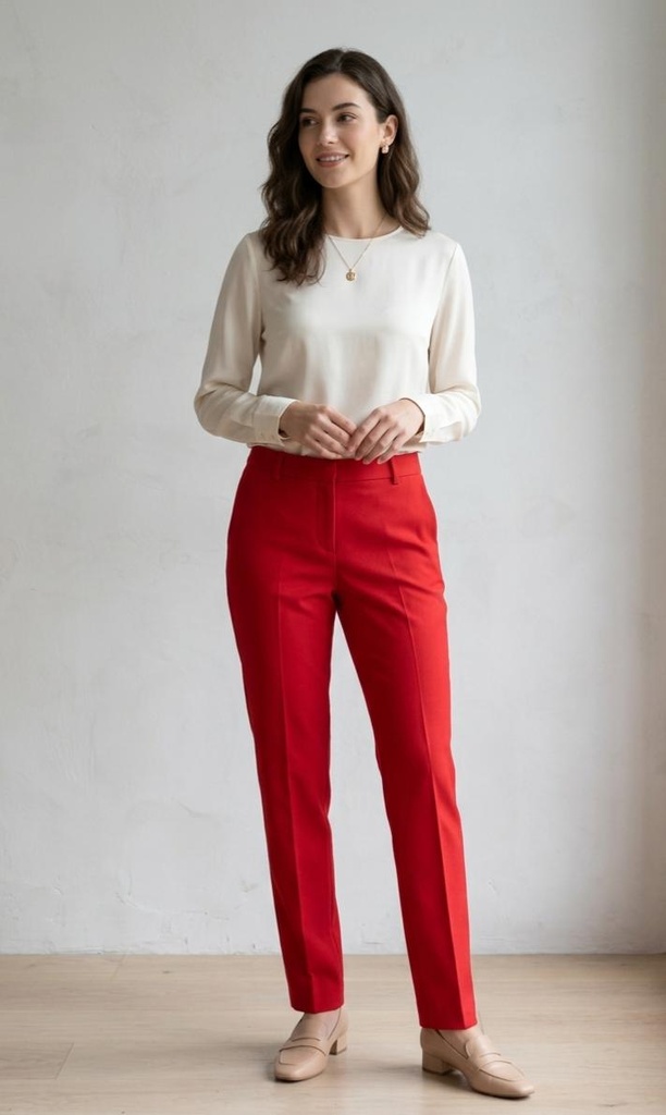 DAVID ASH PANTALON FORMAL ROJO