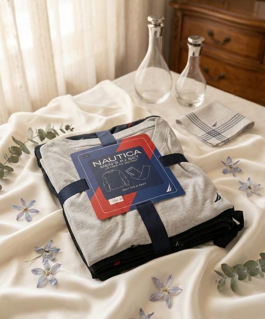 NAUTICA PIJAMA GRIS-NEGRO HOMBRE