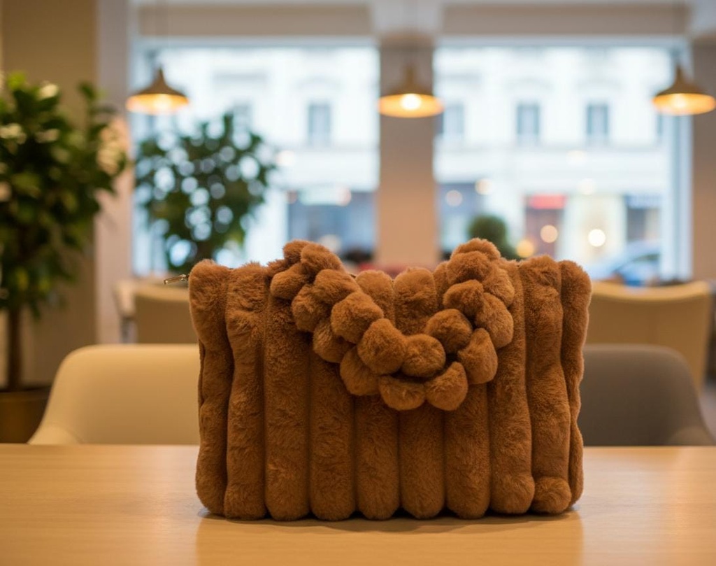 CARTERA CAFE MUJER PELUSA