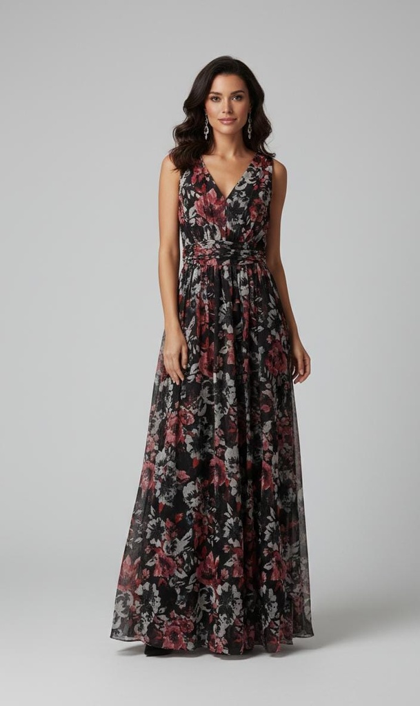 ALEX&EVE VESTIDO NEGRO FLORES J175892