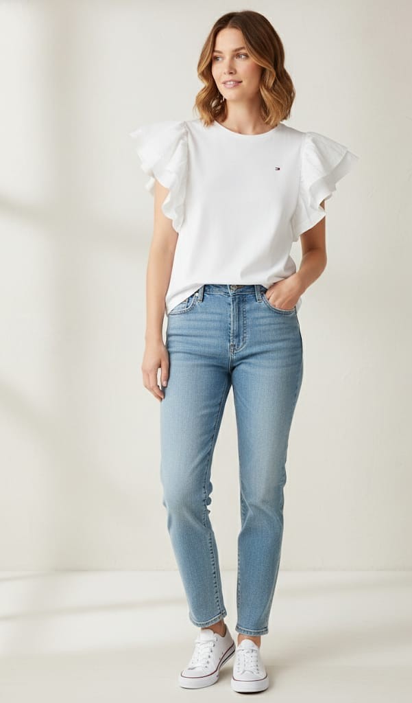 TOMMY CAMISETA  BLANCO MUJER J49HP590