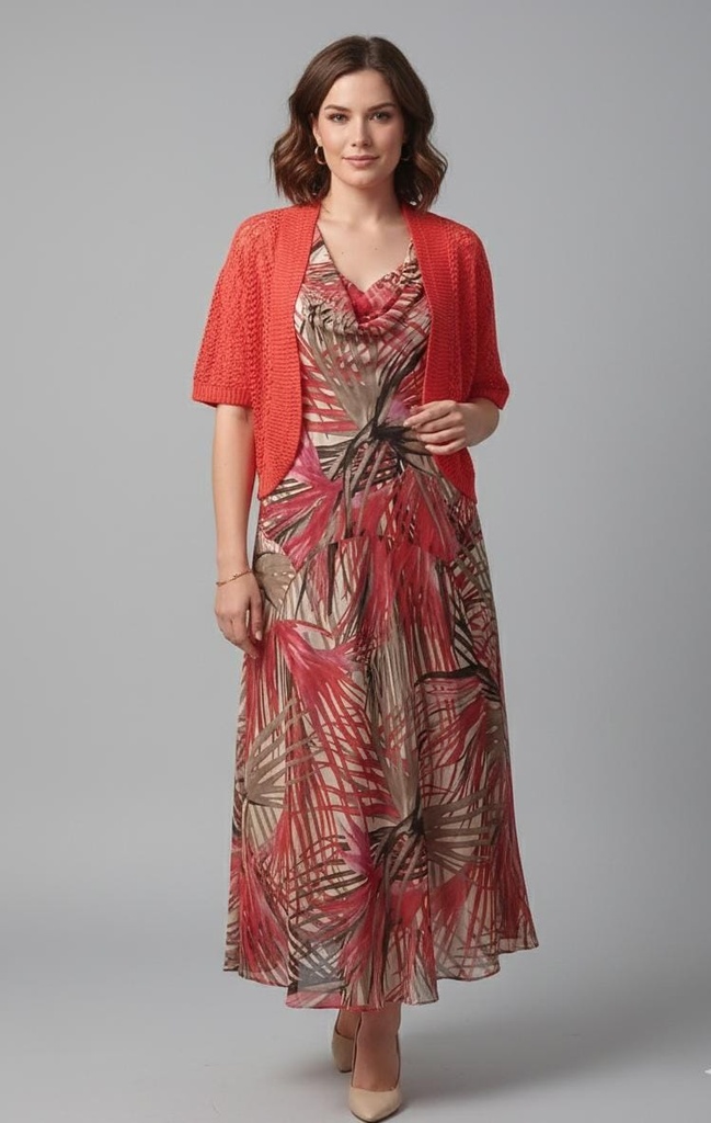 SIGNATURE VESTIDO 2pzs NARANJA-ESTMAP