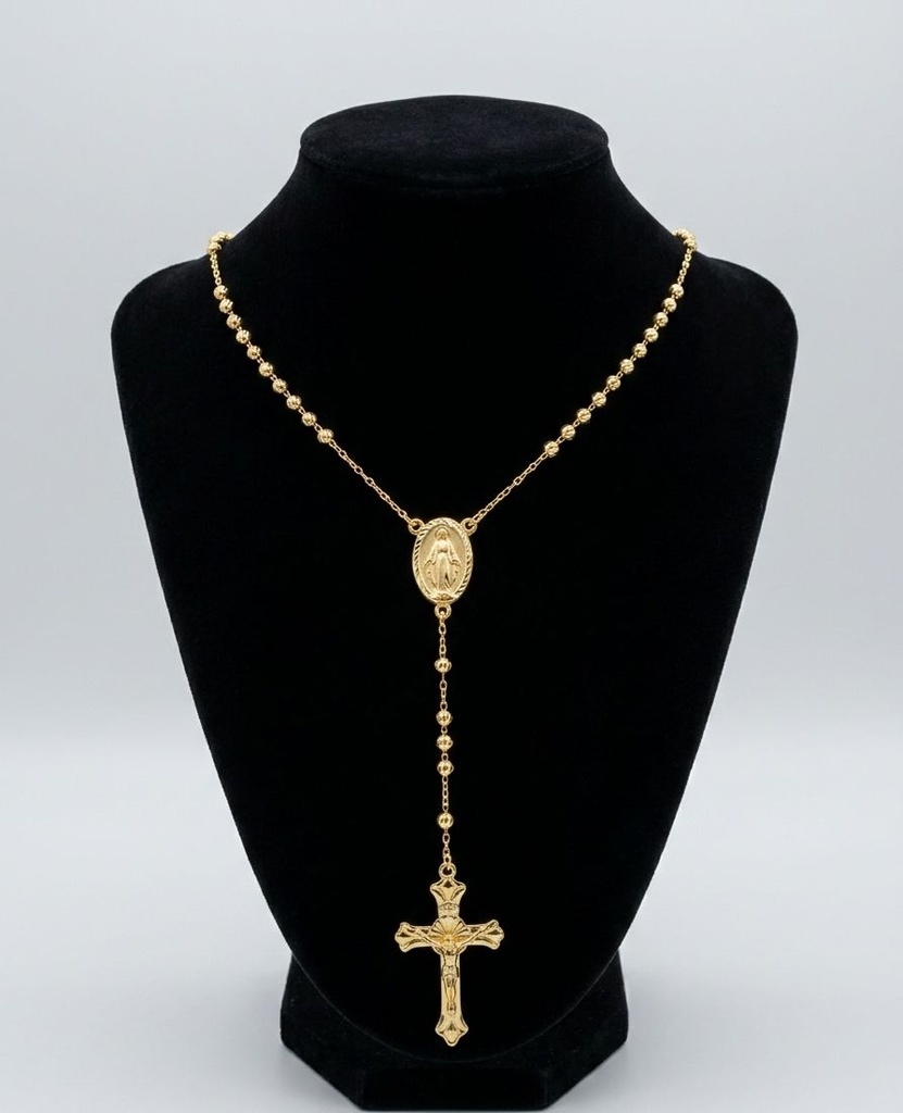 ROSARIO ENCHAPE LARGO DORADO