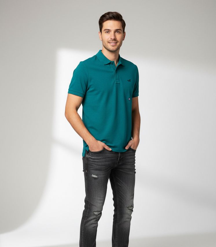 HOLLISTER CAMISETA AQUA HOMBRE