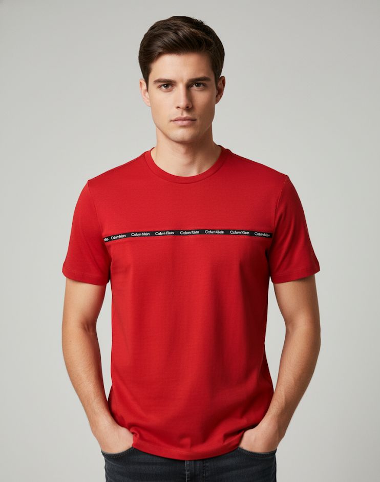 CALVIN KLEIN CAMISETA ROJO-AZUL M.