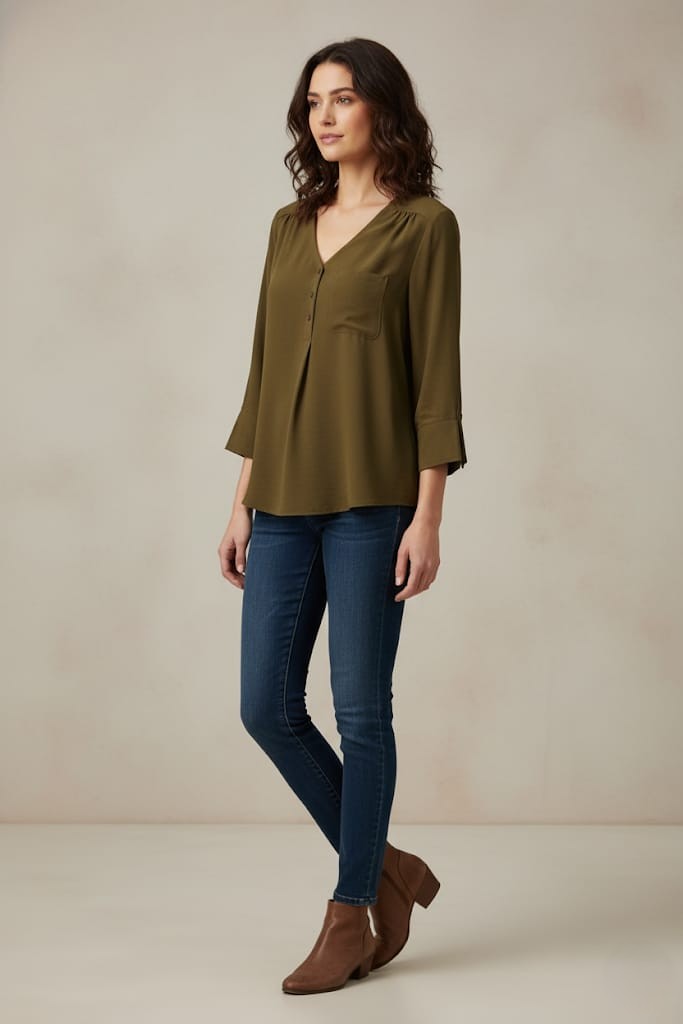 ZAC&RACHEL BLUSA VERDE OLIVO MUJER